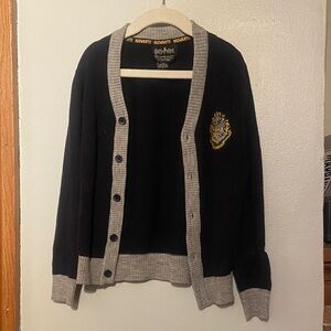 Harry Potter Hogwarts navy and Gray Cardigan, youth size S, EUC